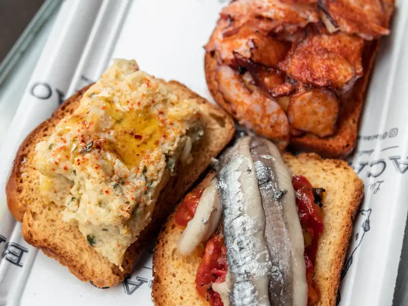 Boards of assorted tapas ready to serve